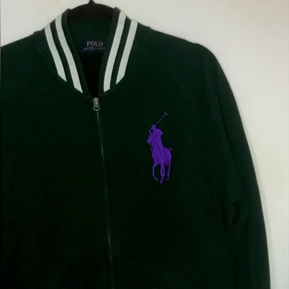 COPY - Vintage Polo Zip up Sweatshirt (dark green) - Picture 3 of 5
